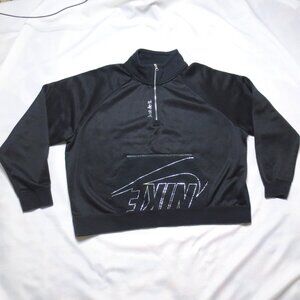 NIKE mens SWEATSHIRT black PULLOVER silver ZIPPER SIZE XXL